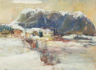 Otto Rudolf Schatz, Seenlandschaft im Winter, um 1952, Öl auf Papier, Privatbesitz