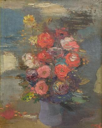 Otto Rudolf Schatz, Rosenstrauß, um 1947, Öl auf Leinwand, 50 × 40,5 cm, Privatbesitz