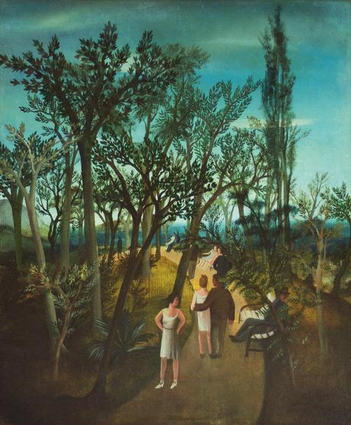 Otto Rudolf Schatz, Parkweg, um 1942, Öl auf Leinwand, 41,5 × 34,5 cm, Privatbesitz