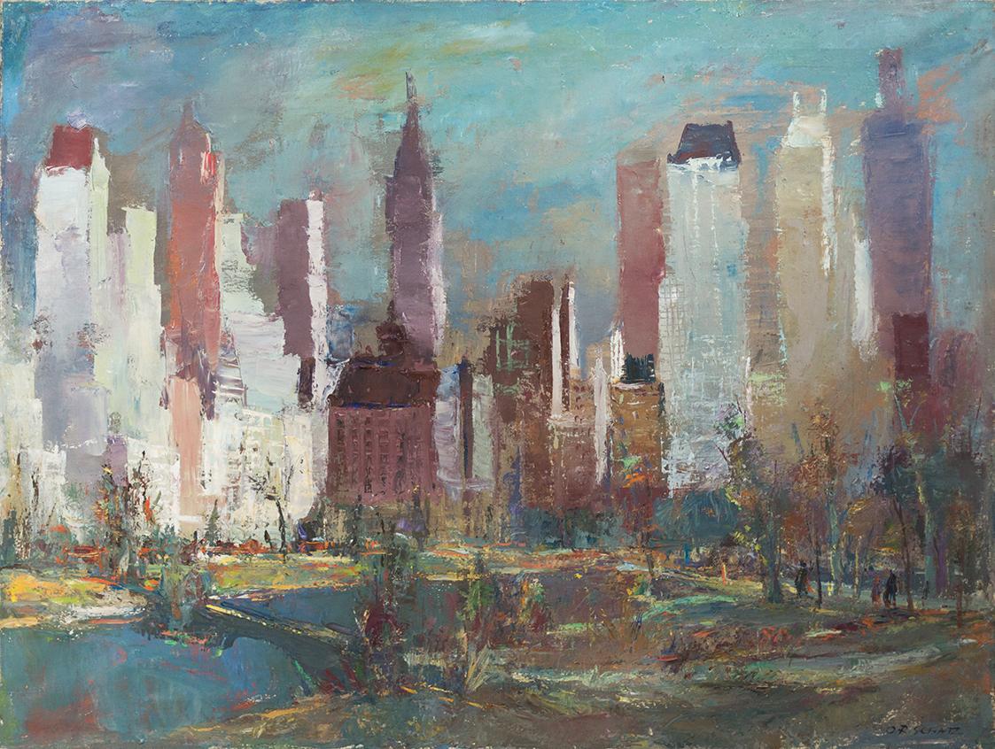 Otto Rudolf Schatz, Central Park in New York, 1936 / 1937, Öl auf Leinwand, 91 × 120,5 cm, Priv ...