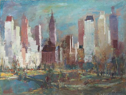 Otto Rudolf Schatz, Central Park in New York, 1936 / 1937, Öl auf Leinwand, 91 × 120,5 cm, Priv ...