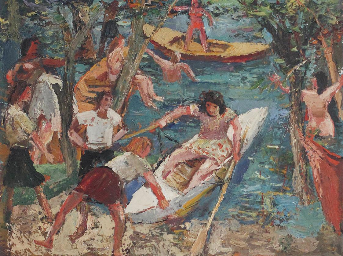 Otto Rudolf Schatz, In der Lobau, um 1946, Öl auf Platte, 64 × 83,5 cm, Privatbesitz