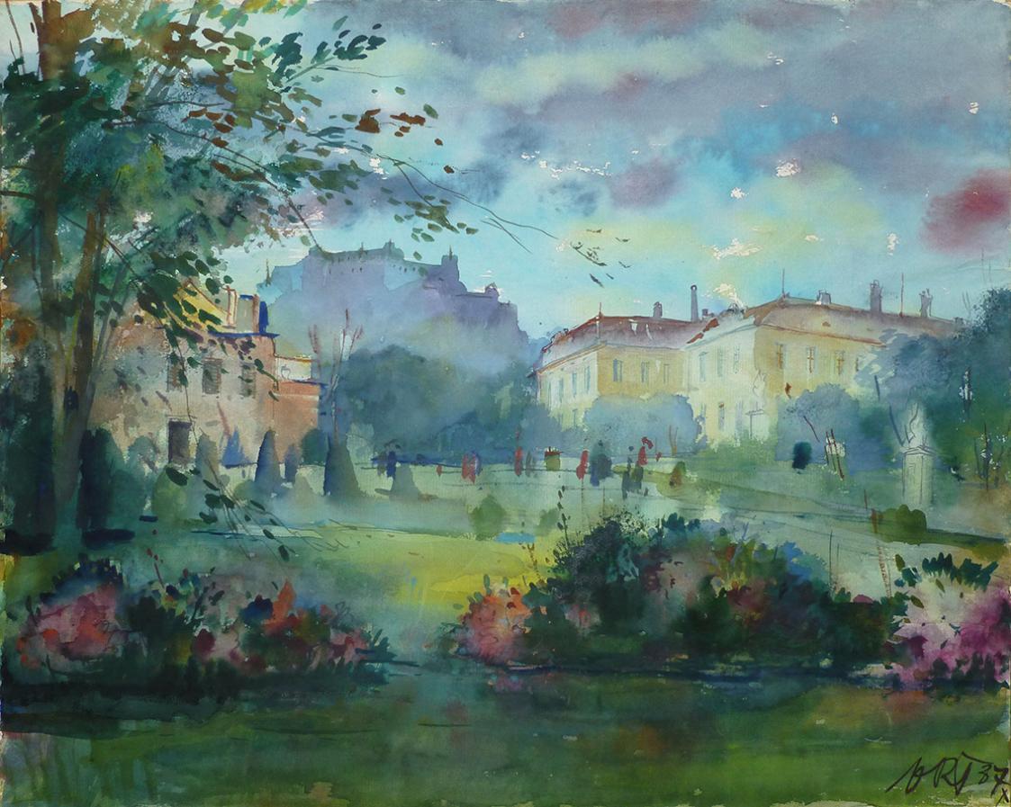 Otto Rudolf Schatz, Salzburg, 1937, Aquarell auf Papier, 38 × 46 cm, Privatbesitz, Wien