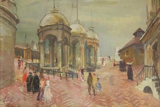 Otto Rudolf Schatz, Bei St. Peter in Rom, um 1952, Öl auf Papier, Privatbesitz