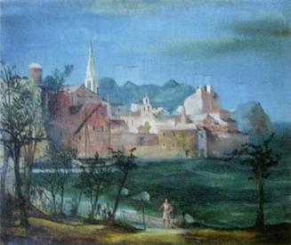 Otto Rudolf Schatz, Dalmatinische Stadt, um 1935, Öl auf Leinwand, 55 × 66 cm, Privatbesitz