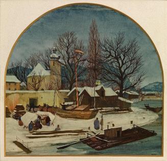 Otto Rudolf Schatz, Flusslandschaft im Winter, 1937, Öl auf Holz, 30 × 31 cm, Wien Museum, Inv. ...