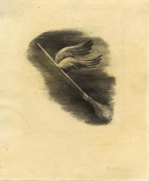 Otto Rudolf Schatz, Geflügelter Besen, um 1946, Bleistift auf Papier, Blattmaße: 23,5 × 19,3 cm ...