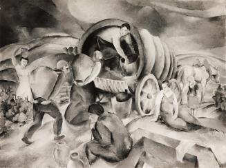 Otto Rudolf Schatz, Weinlese bei Brünn, um 1938, Öl, 15 × 20 cm, Unbekannter Besitz