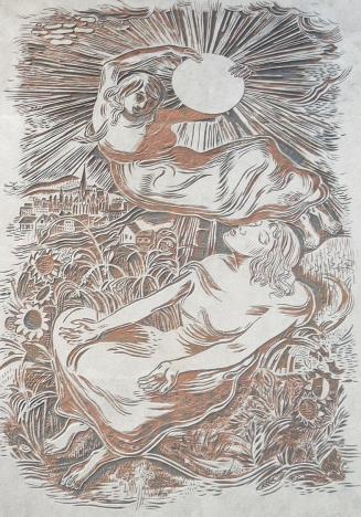 Otto Rudolf Schatz, Die vier Elemente: Feuer und Erde, 1949, Sgraffito, 55,8 × 41,7 cm, Wien Mu ...