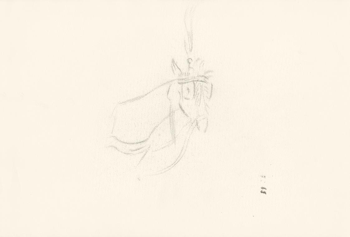 Alfred Wickenburg, Geschmücktes Pferd, 1920/1923, Graphit auf Papier, Blattmaße: 23,6 × 34,8 cm ...