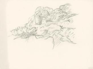 Alfred Wickenburg, Gebäude auf einem bewaldeten Berg, 1920/1923, Graphit auf Papier, Blattmaße: ...