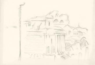 Alfred Wickenburg, Standtansicht, 1920/1923, Graphit auf Papier, Blattmaße: 24,1 × 35 cm, Priva ...