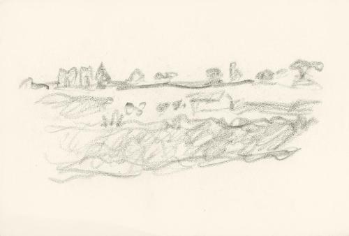 Alfred Wickenburg, Landschaft, 1920/1923, Graphit auf Papier, Blattmaße: 24,3 × 35,7 cm, Privat ...