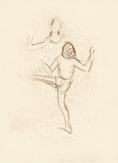 Alfred Wickenburg, Studie zu Tänzern, 1930/1935, Braune Kreide auf Papier, Blattmaße: 30,1 × 22 ...