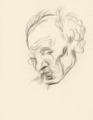 Alfred Wickenburg, Porträt eines alten Mannes, 1930/1935, Kohle auf Papier, Blattmaße: 31,1 × 2 ...