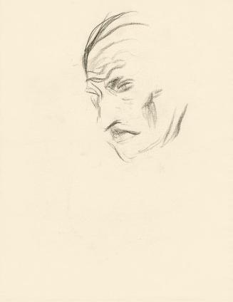 Alfred Wickenburg, Porträtstudie, 1930/1935, Kohle auf Papier, Blattmaße: 31,1 × 24,2 cm, Priva ...
