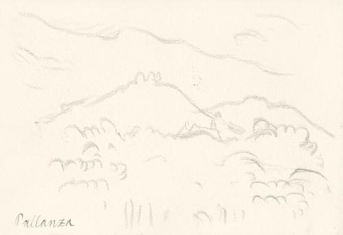 Alfred Wickenburg, Landschaft, Pallanza, 1920/1923, Graphit auf Papier, Blattmaße: 12 × 17,5 cm ...