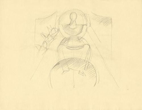 Alfred Wickenburg, Heiligendarstellung, 1920/1925, Bleistift auf Papier, Blattmaße: 23,7 × 31,3 ...