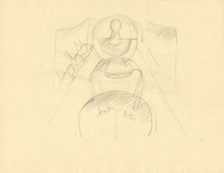 Alfred Wickenburg, Heiligendarstellung, 1920/1925, Bleistift auf Papier, Blattmaße: 23,7 × 31,3 ...
