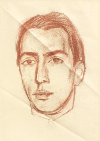 Alfred Wickenburg, Männerportät, um 1935, Rötel auf Papier, Blattmaße: 45 × 38,2 cm, Privatbesi ...