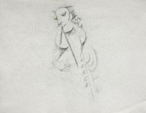 Alfred Wickenburg, Menschliche Figur, 1920/1925, Bleistift auf Papier, Blattmaße: 24 × 31 cm, P ...