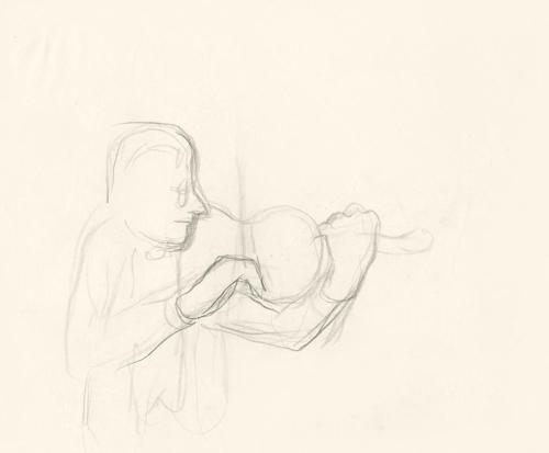 Alfred Wickenburg, Geigenspieler, 1930/1935, Graphit auf Papier, Blattmaße: 18,9 × 22,8 cm, Pri ...