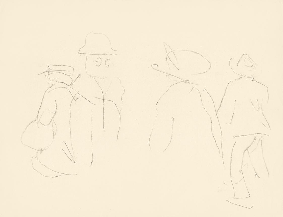 Alfred Wickenburg, Personenstudie, um 1945, Bleistift auf Papier, Blattmaße: 24,1 × 31,4 cm, Pr ...