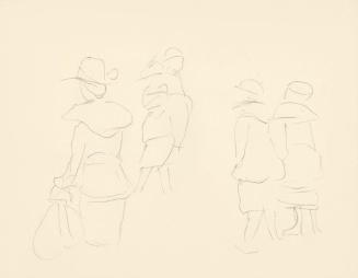 Alfred Wickenburg, Personenstudie, um 1945, Bleistift auf Papier, Blattmaße: 24 × 31,3 cm, Priv ...