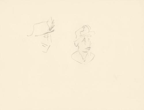 Alfred Wickenburg, Personenstudie, um 1945, Bleistift auf Papier, Blattmaße: 24 × 31,4 cm, Priv ...