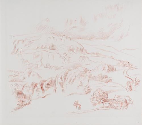 Alfred Wickenburg, Radegund, 1942, Rötel auf Papier, Blattmaße: 26,9 × 30,5 cm, Neue Galerie Gr ...