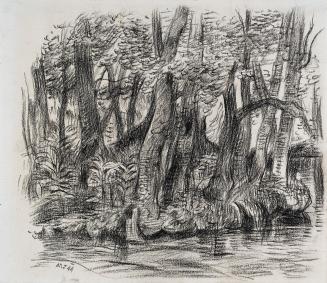 Alfred Wickenburg, Breitlehn-Alm, 1944, Kohle auf Papier, Blattmaße: 22 × 25,5 cm, Neue Galerie ...