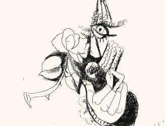 Alfred Wickenburg, Körperteile und Pflanzen, 1973, Schwarzer Filzstift auf Papier, Blattmaße: 4 ...
