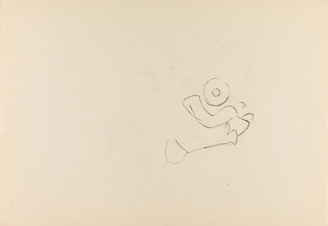 Alfred Wickenburg, Skizze, 1950/1954, Kohle auf Papier, Blattmaße: 20,6 × 29,7 cm, Privatbesitz