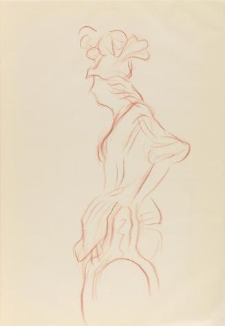 Alfred Wickenburg, Menschliche Figur, 1940, Rötel auf Papier, Blattmaße: 29,6 × 20,8 cm, Privat ...