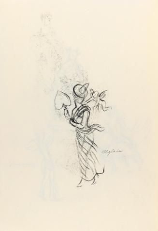 Alfred Wickenburg, Aglaia, 1944, Kohle auf Papier, Blattmaße: 31,8 × 22,5 cm, Privatbesitz