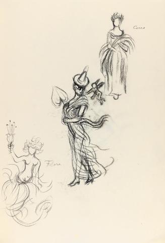 Alfred Wickenburg, Ceres, Aglaia und Flora, 1944, Kohle auf Papier, Blattmaße: 31,8 × 22,5 cm,  ...