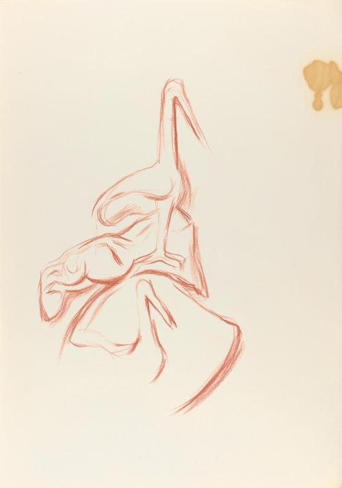 Alfred Wickenburg, Störche, 1940/1945, Rötel auf Papier, Blattmaße: 41,8 × 29,5 cm, Privatbesit ...