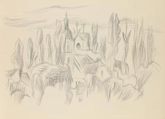 Alfred Wickenburg, Kalvarienbergkirche in Graz, um 1945, Graphit auf Papier, Blattmaße: 21 × 28 ...