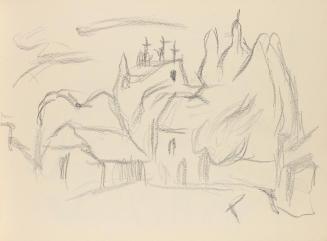 Alfred Wickenburg, Kalvarienberg in Graz, um 1945, Graphit auf Papier, Blattmaße: 21 × 28,5 cm, ...