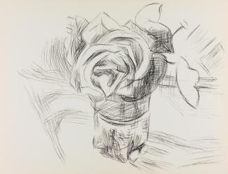 Alfred Wickenburg, Rosen in einer Vase, um 1950, Kohle auf Papier, Blattmaße: 24,1 × 32 cm, Pri ...