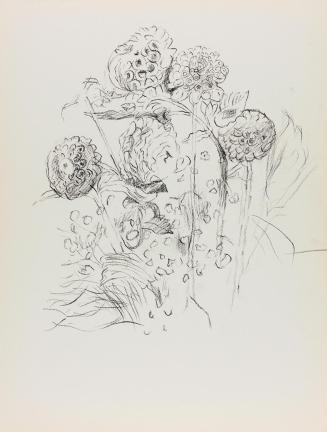 Alfred Wickenburg, Blumen, um 1950, Kohle auf Papier, Blattmaße: 32 × 24,1 cm, Privatbesitz