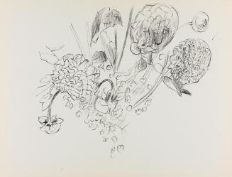 Alfred Wickenburg, Blüten und Blätter, um 1950, Kohle auf Papier, Blattmaße: 24,1 × 32 cm, Priv ...