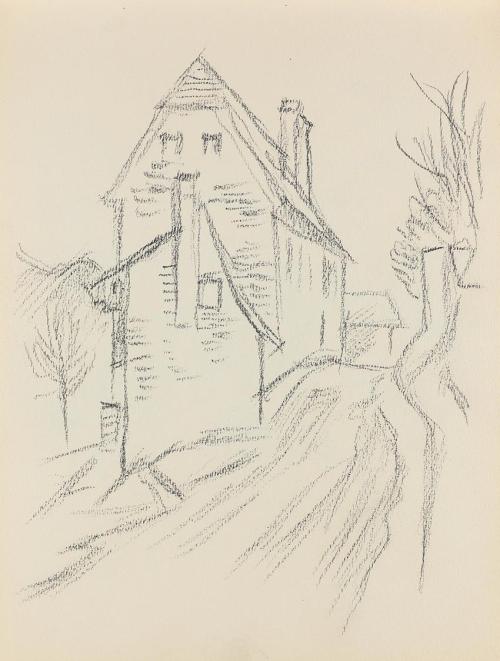 Alfred Wickenburg, Haus in der Grabenstraße, 1939, Bleistift auf Papier, Blattmaße: 24 × 18 cm, ...