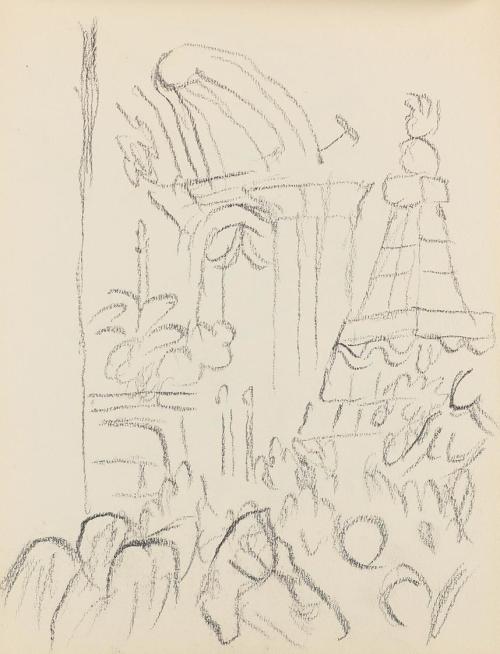 Alfred Wickenburg, Architekturdetails, 1939, Graphit auf Papier, Blattmaße: 24 × 18 cm, Privatb ...