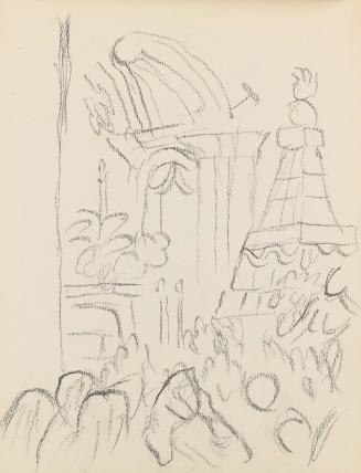 Alfred Wickenburg, Architekturdetails, 1939, Graphit auf Papier, Blattmaße: 24 × 18 cm, Privatb ...
