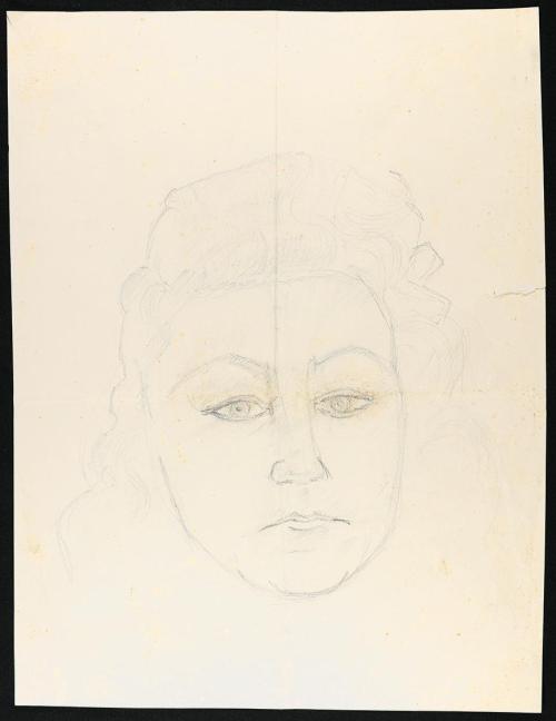 Alfred Wickenburg, Damenporträt, 1948, Bleistift auf Papier, Blattmaße: 40 × 29,7 cm, Privatbes ...