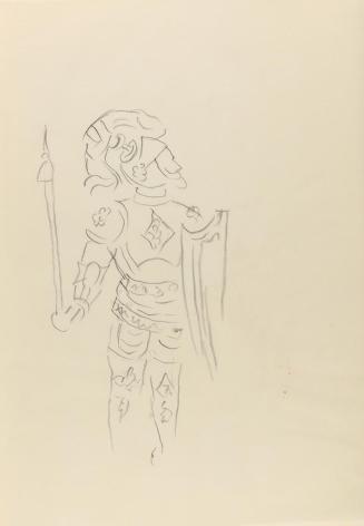 Alfred Wickenburg, Ritter, 1941, Bleistift auf Papier, Blattmaße: 29,7 × 20,7 cm, Privatbesitz