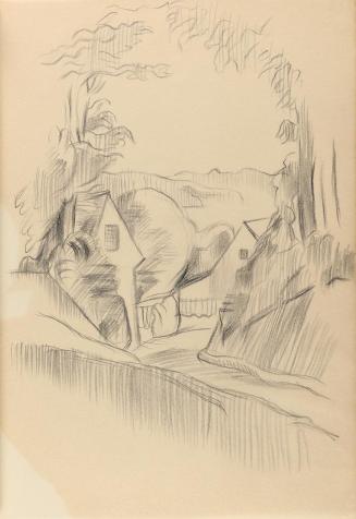 Alfred Wickenburg, Waldweg zu Häusern, 1941, Bleistift auf Papier, Blattmaße: 29,7 × 20,7 cm, P ...