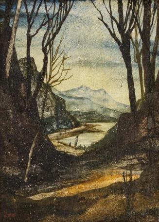 Otto Rudolf Schatz, Gebirgslandschaft im Spätherbst, um 1942, Kaseintempera,  Japanlack auf Hol ...