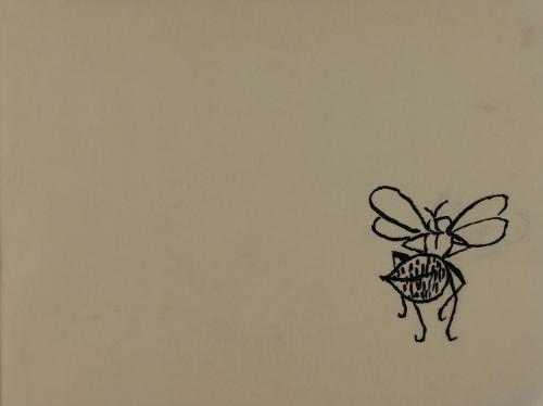 Alfred Wickenburg, Fliege, 1952, Tusche auf Transparentpapier, Blattmaße: 14,2 × 19,2 cm, Leihg ...